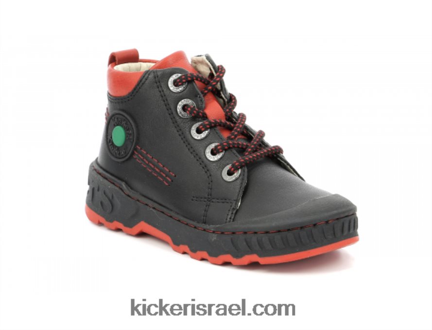 Kickers ילדים אדום שחור מבעבע 6L8266991