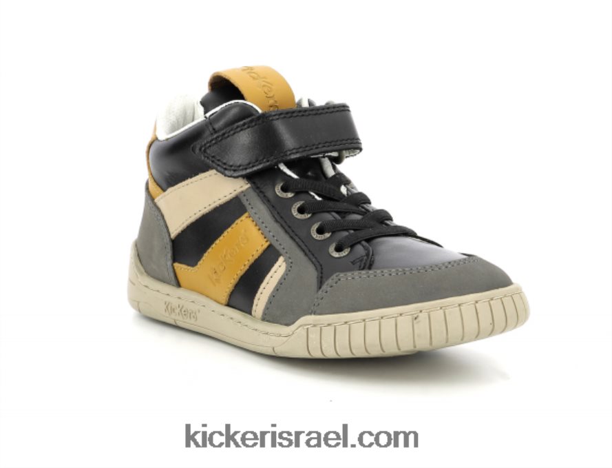 Kickers ילדים wincky cdt אפור שחור צהוב 6L8266986